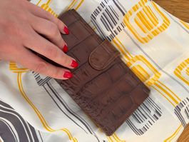 Furla Portmonnaie Brown Leather Croco Style