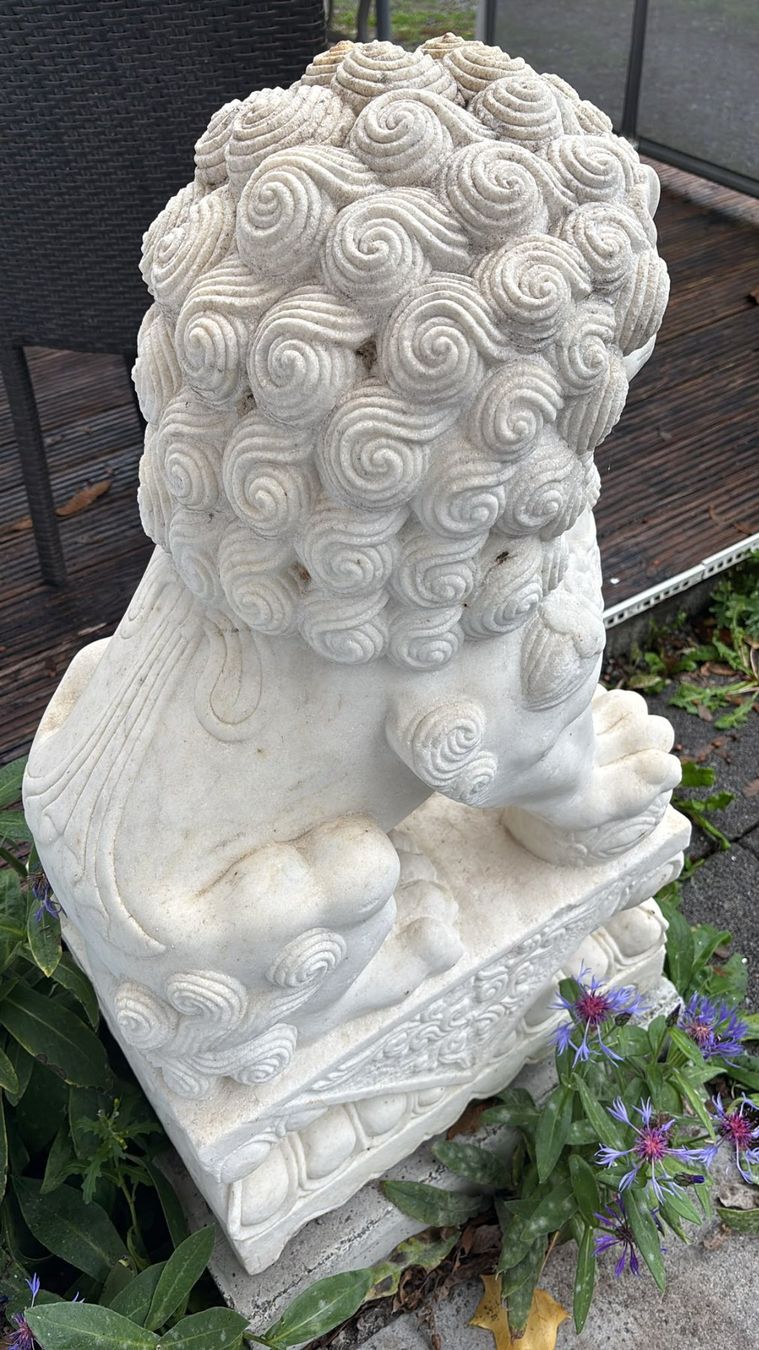 Skulpturen & Statuen: Asiatischer Wächterlöwe Steinfigur für Garten oder Eingang – Gebraucht aus Zürich von Korhal 6
