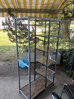 Metal Shelving Unit Wood Shelves 6 Tiers Used Condition