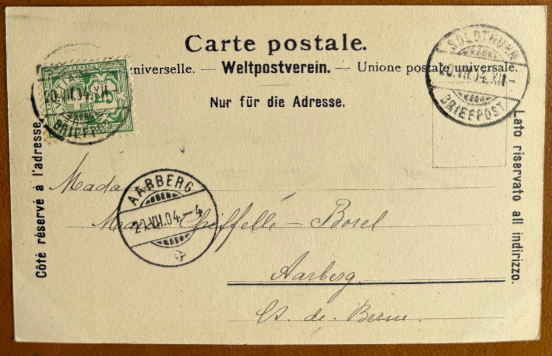 Cartoline postali: SOLOTHURN - Inneres der St. Ursuskirche 1904 – Usato da Lutry venduto da Ediego 1