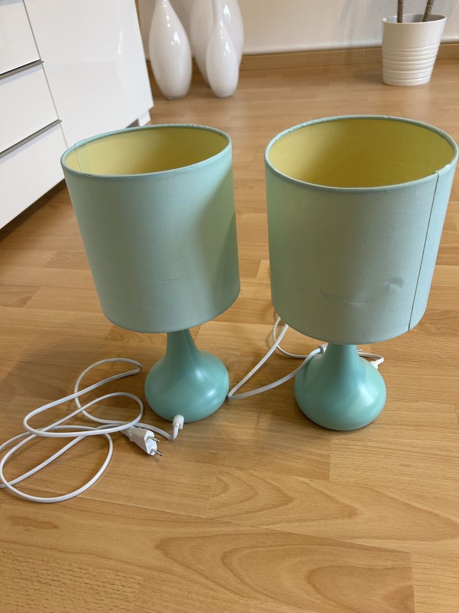Lampade: 2er Set Nachttischlampen, hellblau / Türkis – Usato da Biel/Bienne venduto da SandraDG 2
