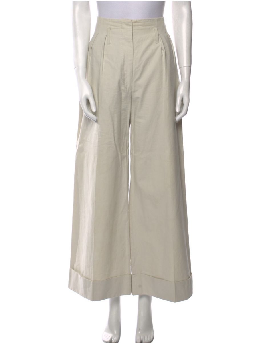 Stella McCartney Pantaloni: stella mccartney wide leg hose helles beige – Usato da Winkel venduto da Zimtguetzli