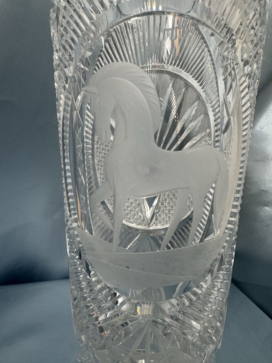 Vasen & Gefässe: Kristallglas Vase Pferd 25 cm     IK# – Gebraucht aus Grenchen von swiss.antiques 1
