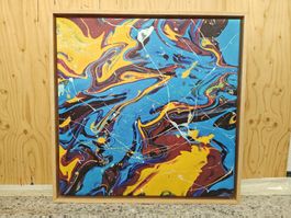 Abstrakter Kunstdruck, modernes Design, mit Holzrahmen