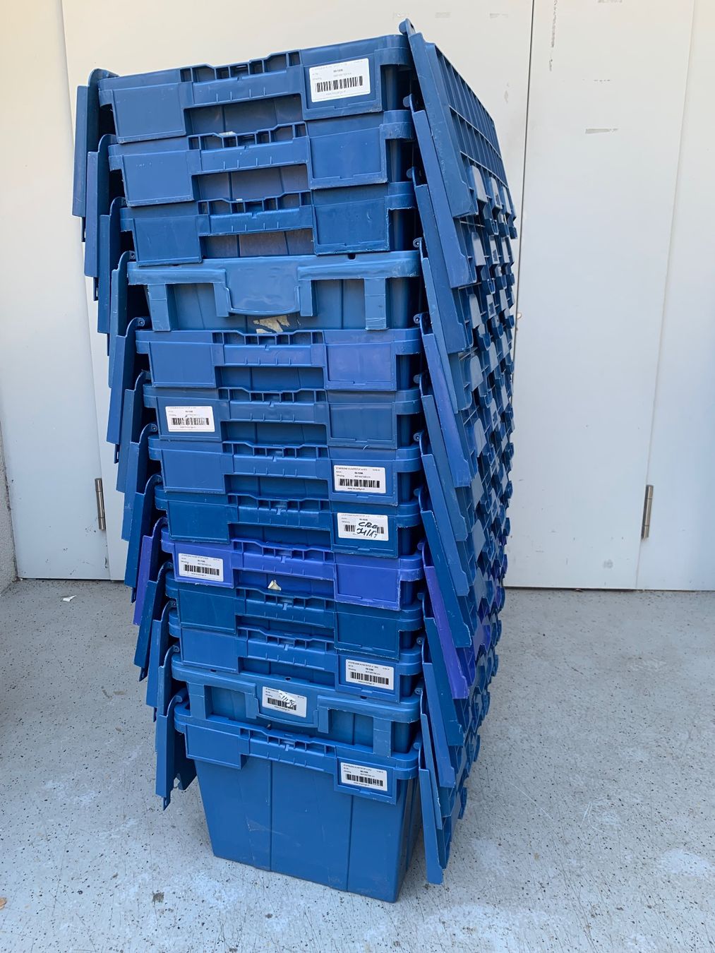 Transportkisten: 13x robuste Plastikboxen mit Klappdeckel – Gebraucht aus Bern von Bahnora 2