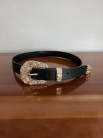 Ceinture femme y2k boucle dorée avec strass (brillants)