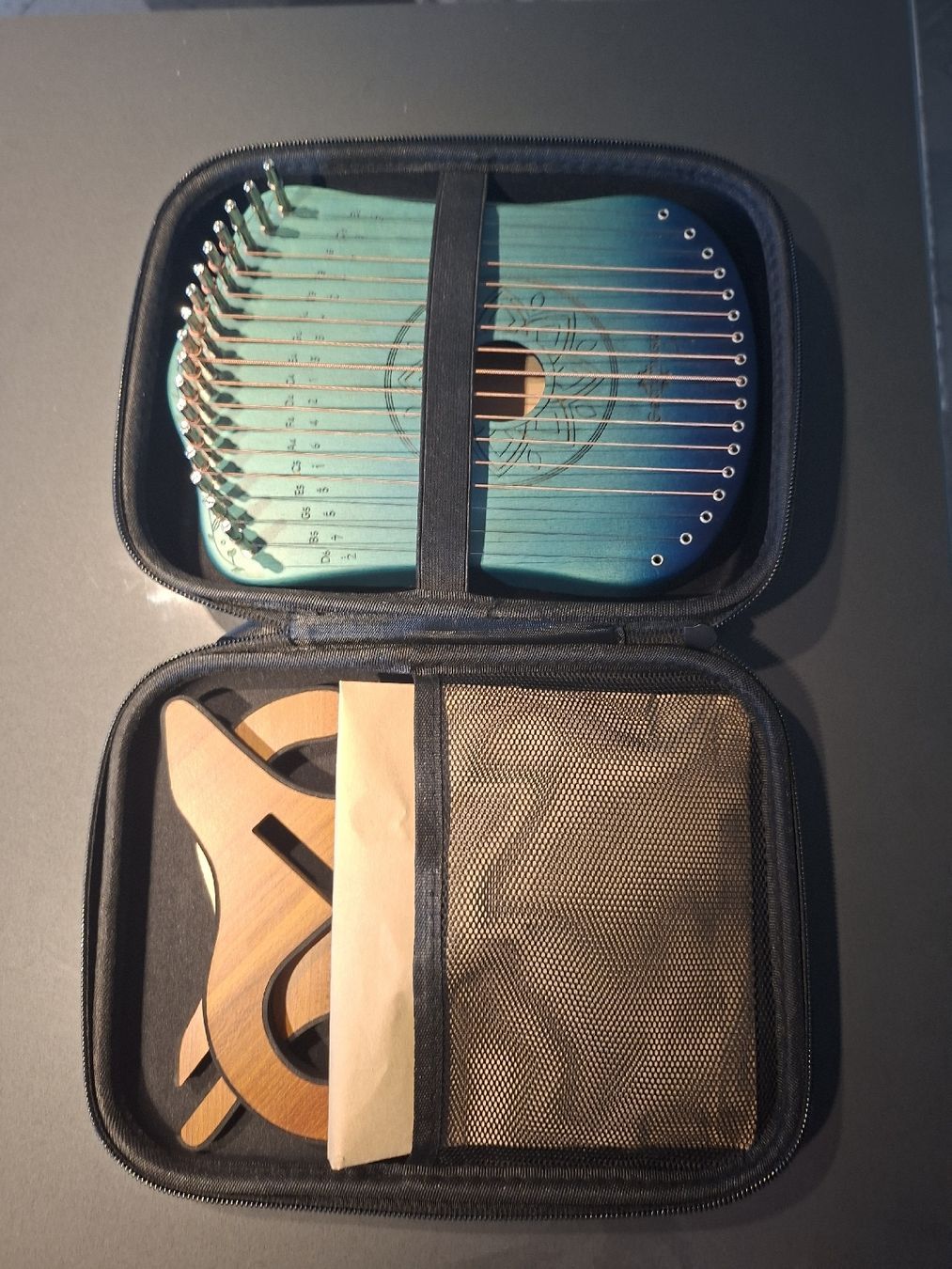 Strumenti musicali: harpika 21 cordes bleu avec étui accessoires – Nuovo (secondo la descrizione) da Collombey venduto da lon_m7qd 2
