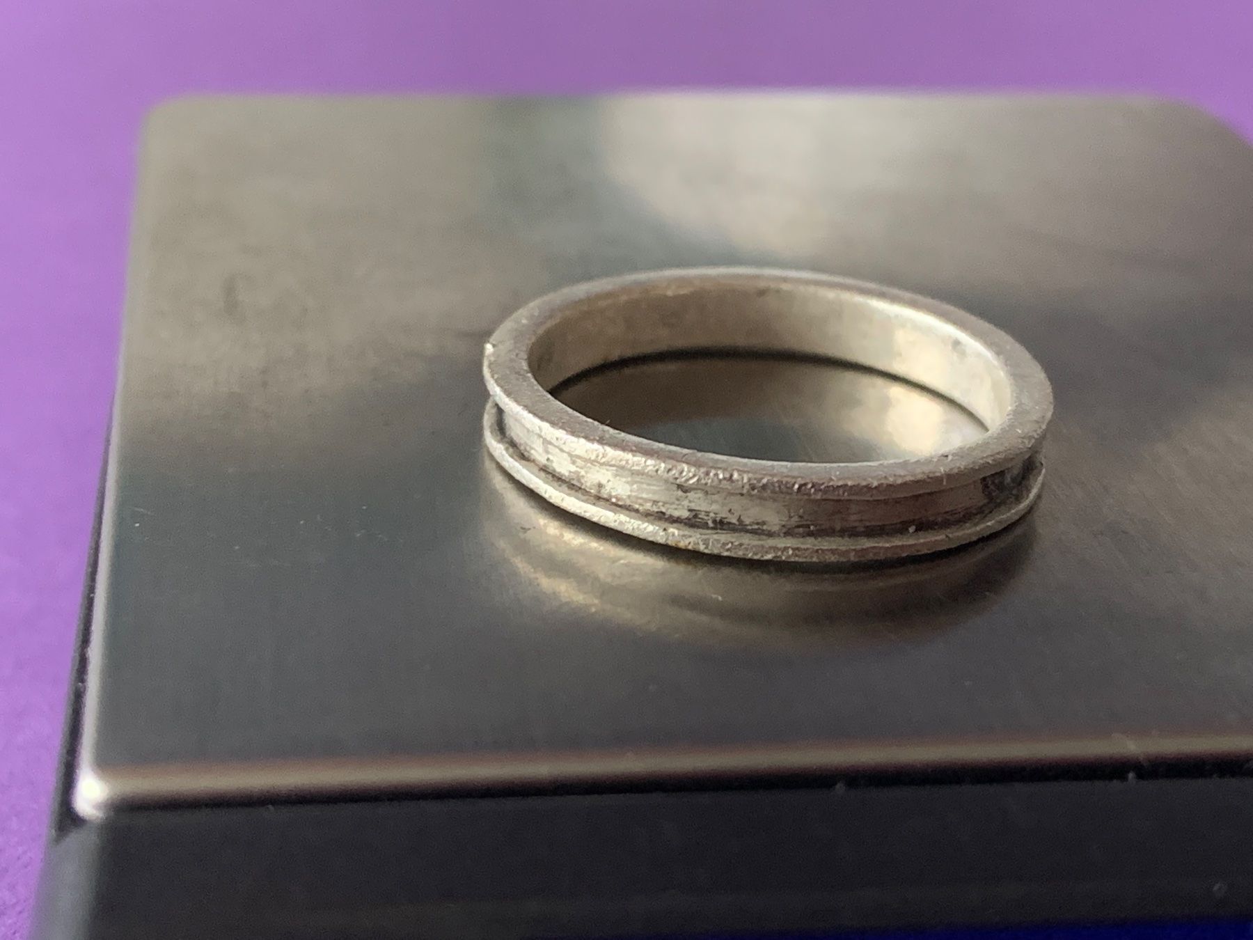 Ringe: Silberring matt fein Rille (59) – Gebraucht aus Dittingen von Bijoubelle 1