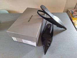 Schwarze Balenciaga BB Knife Sandaletten/Slingbacks, Gr. 39