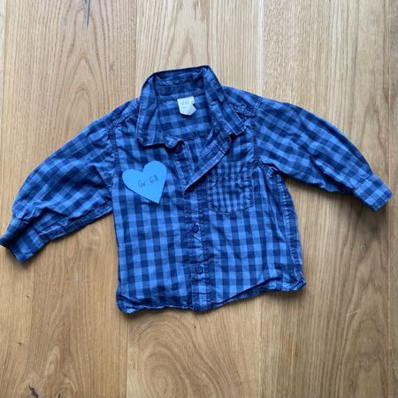 H&M Hemd Gr. 68, blau kariert, Top Zustand!