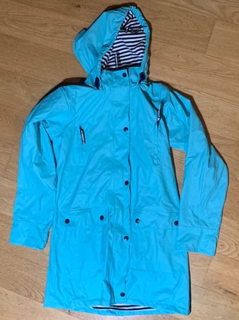 Lange Kinder-Regenjacke Fit-Z blau Grösse 164/170  neuwertig