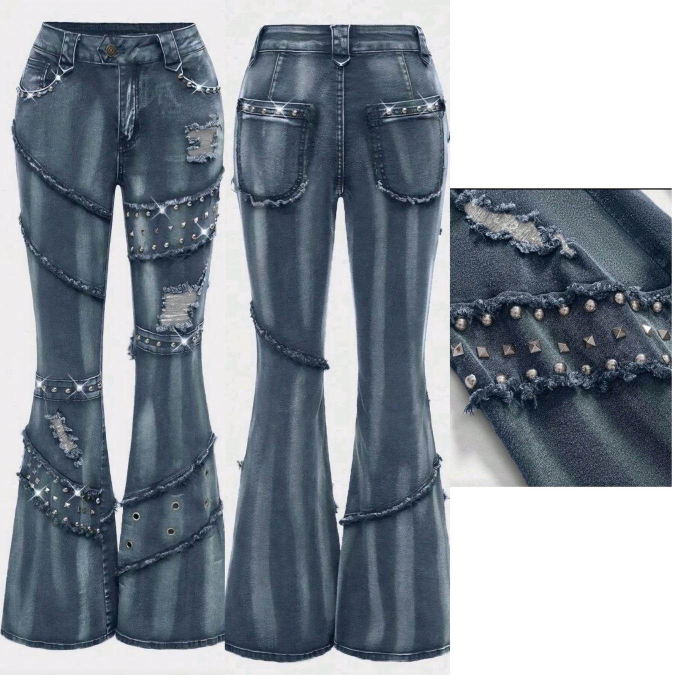 Jeans: Grunge 90's punk schlaghose jeans – Neu (gemäss Beschreibung) aus horn von CherryCrow