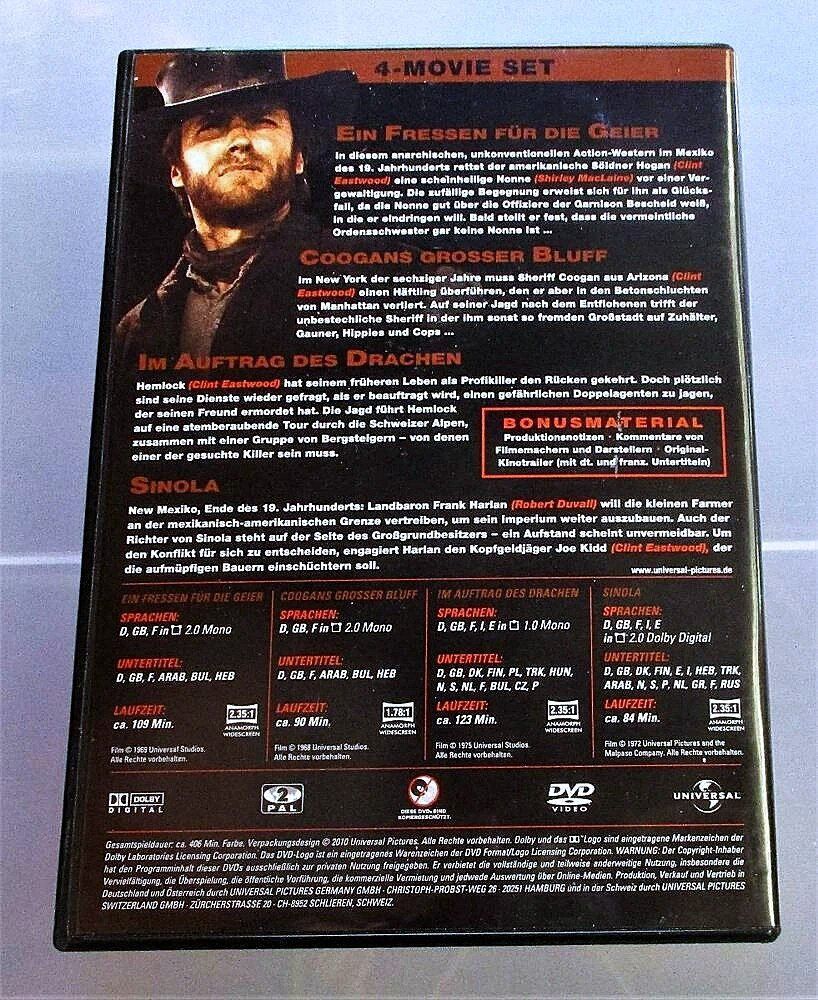 Tutti i DVDs: CLINT EASTWOOD - Collection 4-DVD – Usato da Wattwil venduto da Muriel10 1