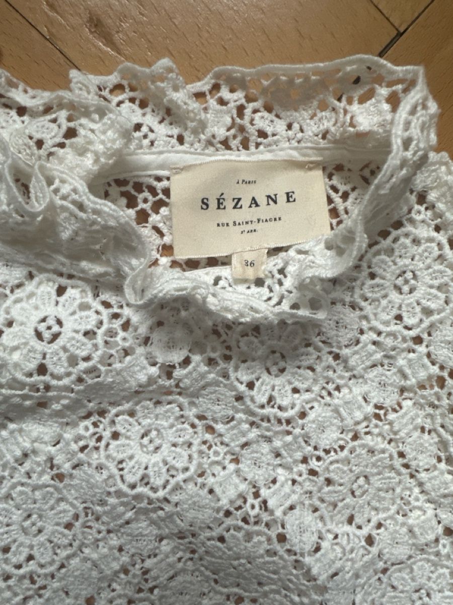 Sezane Camicette: Sézane blouse white lace size 36 – Nuovo (secondo la descrizione) da Luzern venduto da tiz_s8x8 1