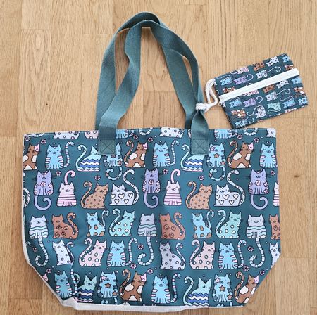 Canvas Strandtasche / Freizeittasche mit kleinem Beutel