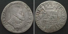 BRABANT 1/5 Filipsdaalder 1566 Antwerpen PHILIPP II. Silber