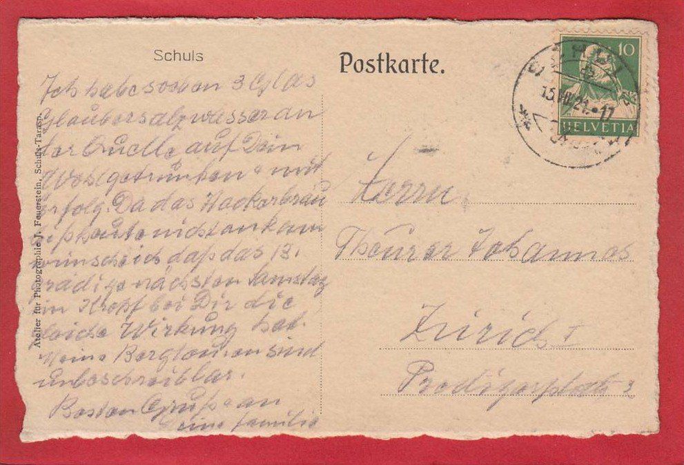 Cartoline postali: SCHULS, POSTKUTSCHE, DILIGENCE, STAGE COACH 1921 – Usato da Grüningen venduto da Kartenlaube 1