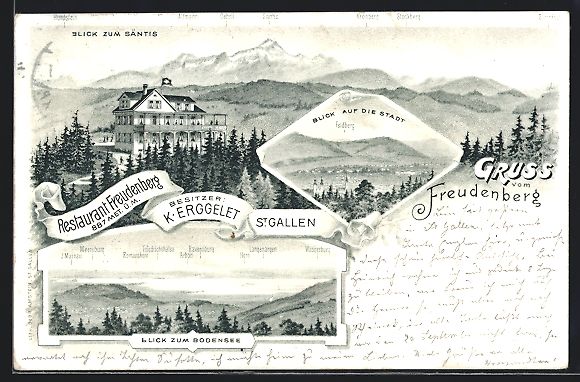 Cartoline postali: St. Gallen, Restaurant Freudenberg mit S – Usato da Berlin venduto da bartko-reher