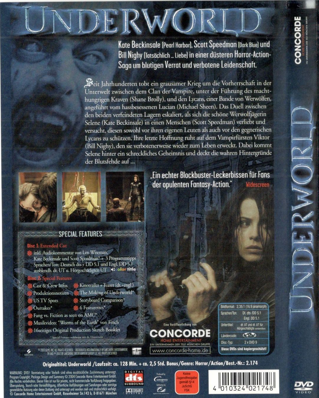 Tutti i DVDs: Underworld Extended Cut Doppel DVD – Usato da St. Margarethen TG venduto da Smiley-Face 1