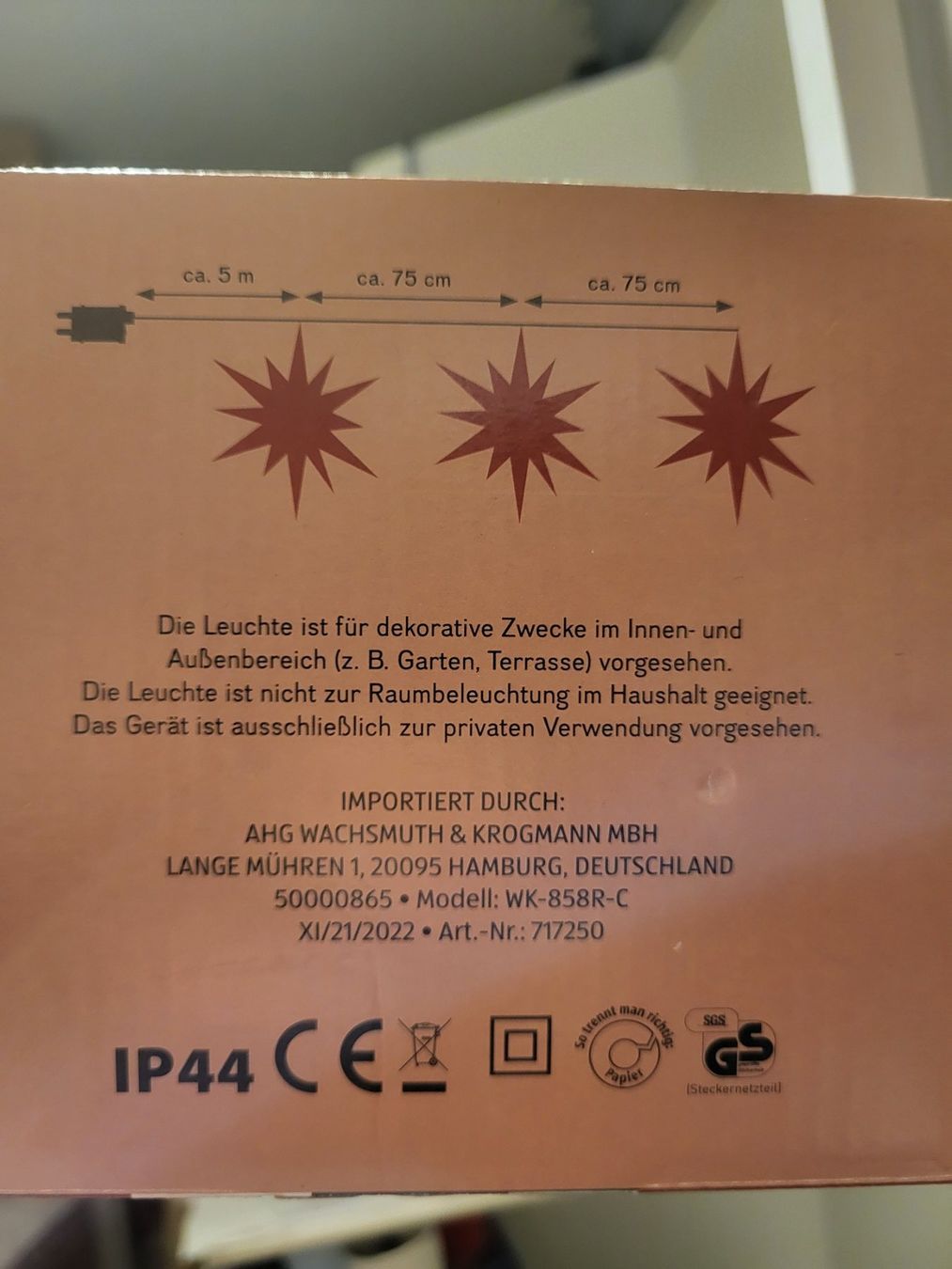 Lichterketten & Leisten: 3D Leuchtstern-Lichterkette – Gebraucht aus Felben-Wellhausen von Brummbaer90 2