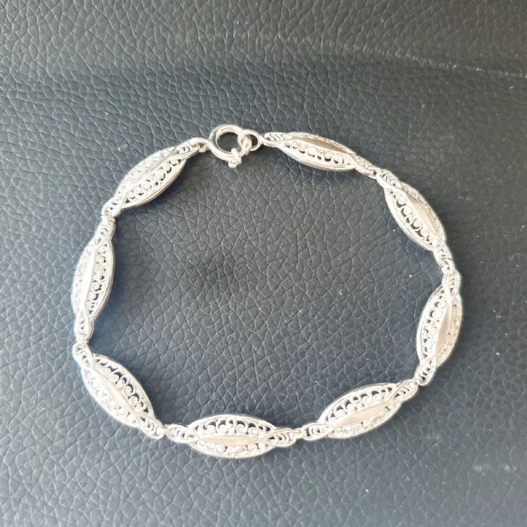 Sterlingsilber Kugelmedaillon Mit Pinkem CZ – Filigran, 61 Cm Kette (925 Silber)