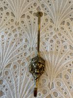 Retro Vintage Messing Garderobe Wandhaken Löwenkopf 21cm