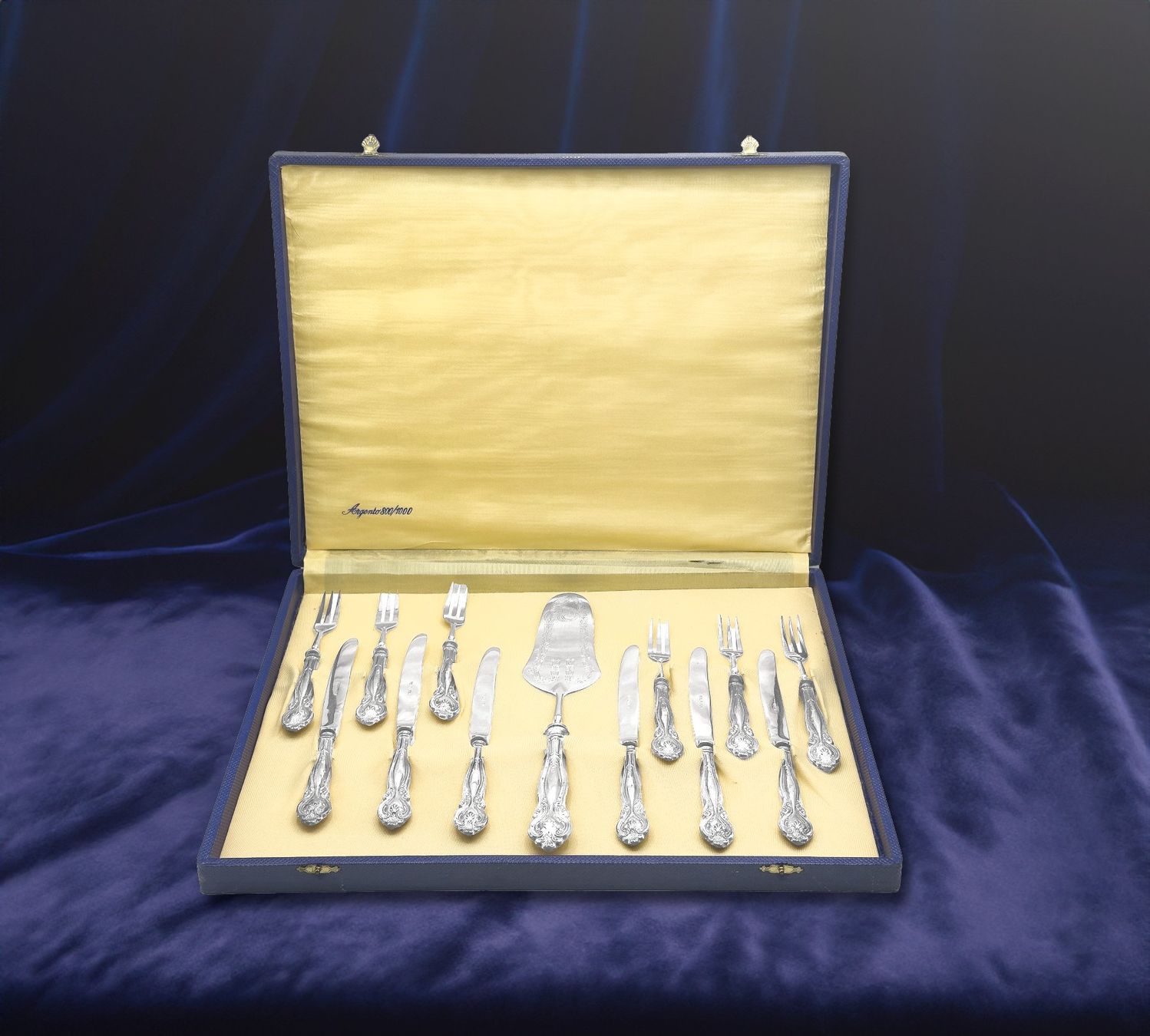 Solingen Set di posate: Dessert-Service in Silber Titel 800 – Usato da Lugano venduto da Historianlugano