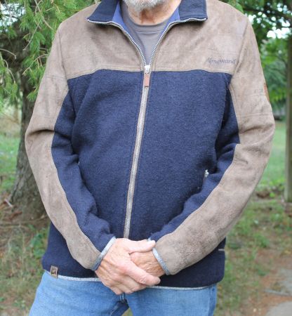 Almgwand Jacke blau braun, in gutem Zustand