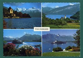Thunersee, 4 Ansichten, Feldpost gelaufen, ca. 1974