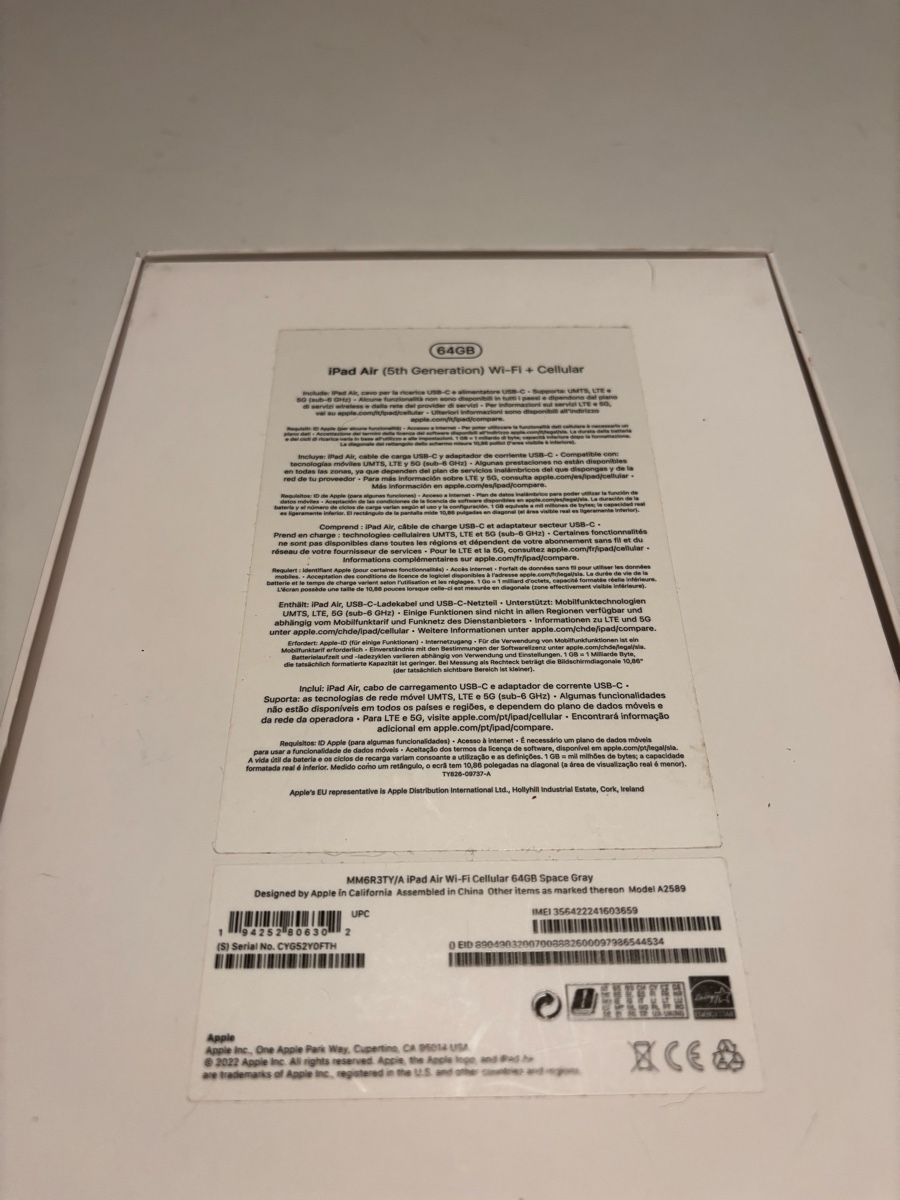 Apple Tablet PC: iPad Air 11 2022 – Usato da Rickenbach LU venduto da mic_y5rd 3
