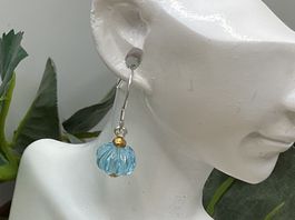 Ohrringe Sterlingsilber, blauer Topas