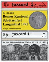 2 ungebrauchte, seltene Kunden Taxcards aus der Schweiz