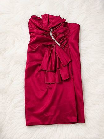 Elegantes Cocktailkleid Bordeaux Gr. 38 Goddess London