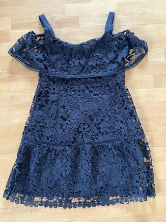 MANGO Damen Kleid, Gr. L, Dunkelblau
