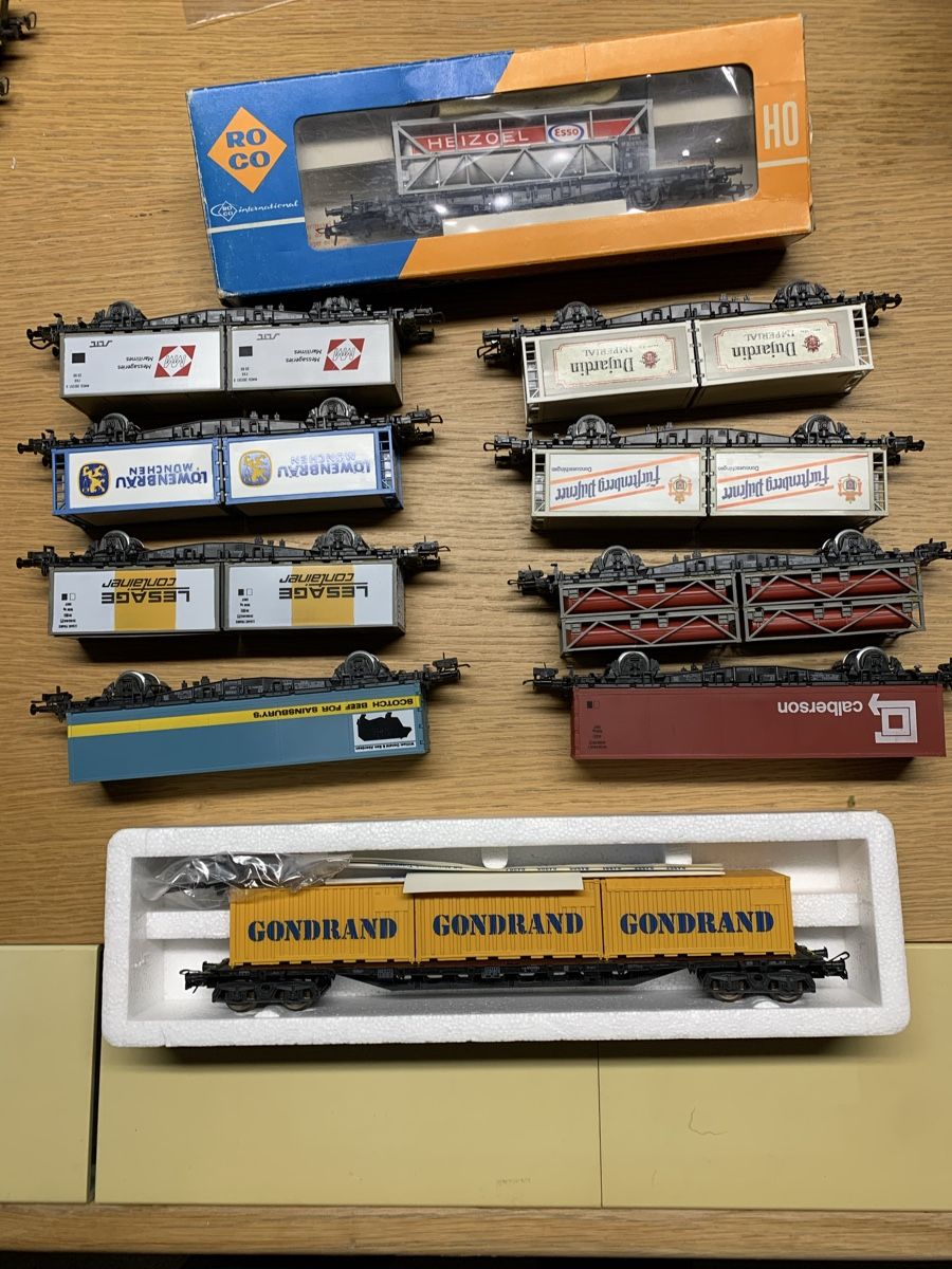 Modellini di ferrovie: Containerzug mit 10 Wagen,AC,schön,P7 – Usato da Winden venduto da EmilNeu 2