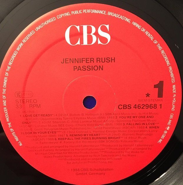 Dischi in vinile: Jennifer Rush - Passion (LP) – Usato da Grüningen venduto da azulvinyl 2