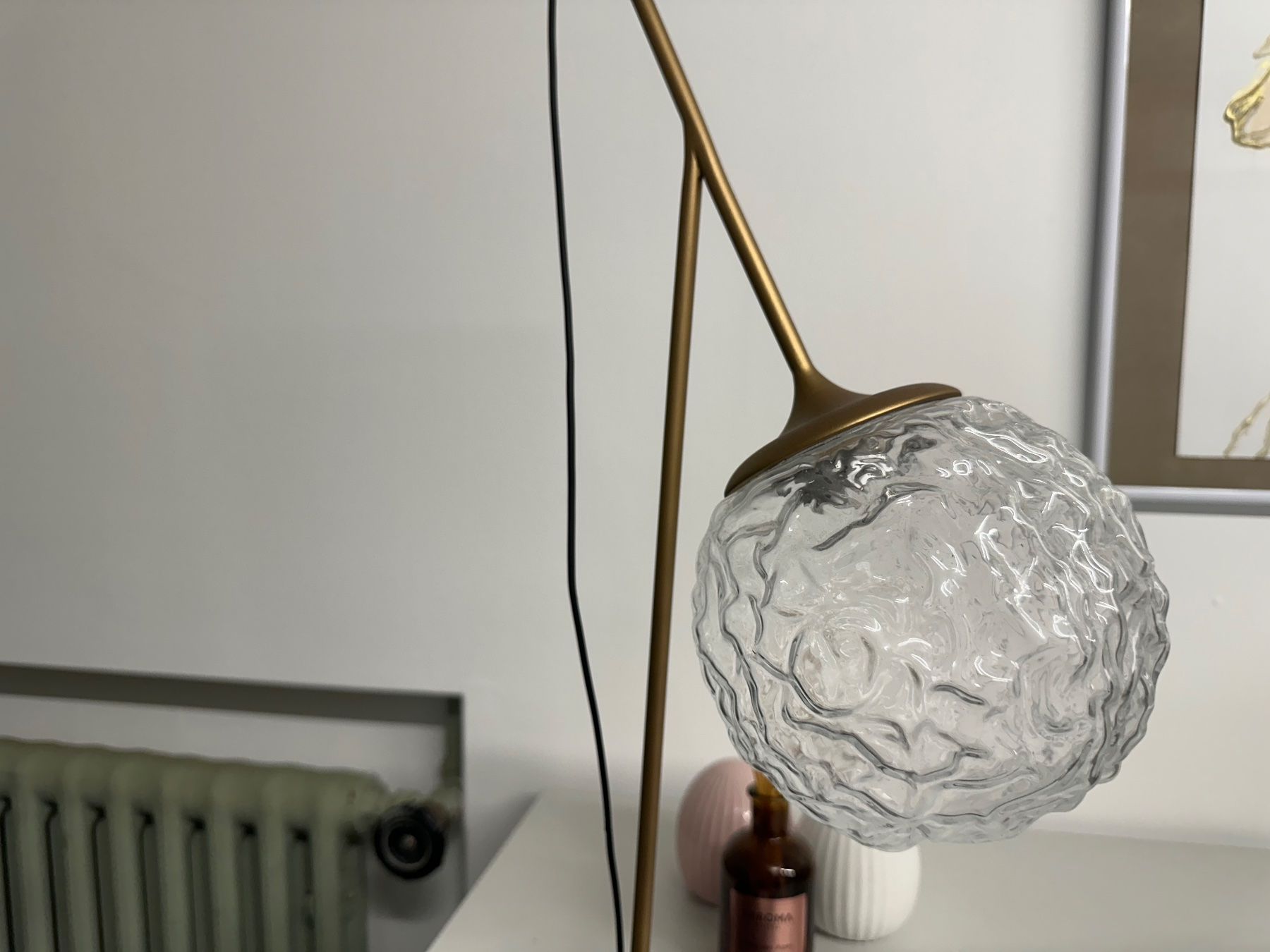 Lampade: neue chice Messing Glaskugelleuchte, dimmbar – Nuovo (secondo la descrizione) da Necker venduto da liq24 1