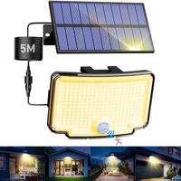 Solar Wandleuchte 318 LED Warmweiß IP65 Bewegungsmelder