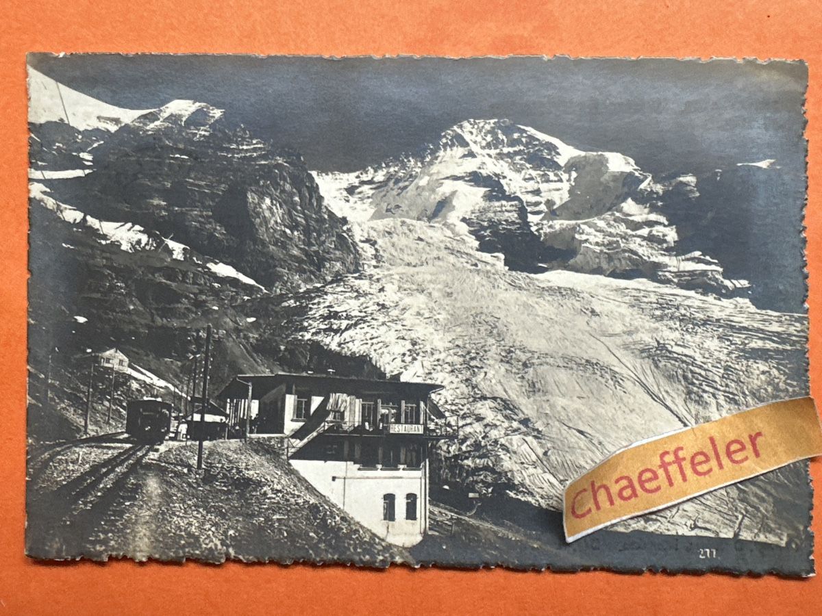 Ansichtskarten: 1921 Jungfraubahn. Station Eigergletscher und Mönch  – Gebraucht aus Zürich von Chaeffeler