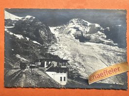1921 Jungfraubahn. Station Eigergletscher und Mönch 