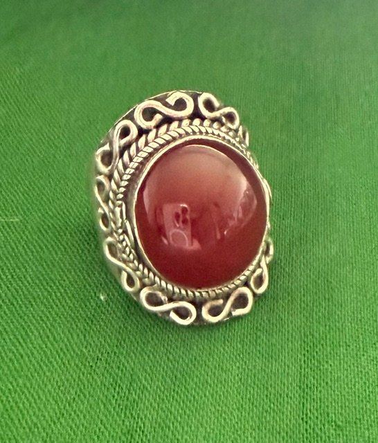 Bagues: Vintage Ring Continental Silber mit Karneolstein Size 57 – D'occasion à Osco par Gatto_Nero