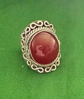 Vintage Ring Continental Silber mit Karneolstein Size 57