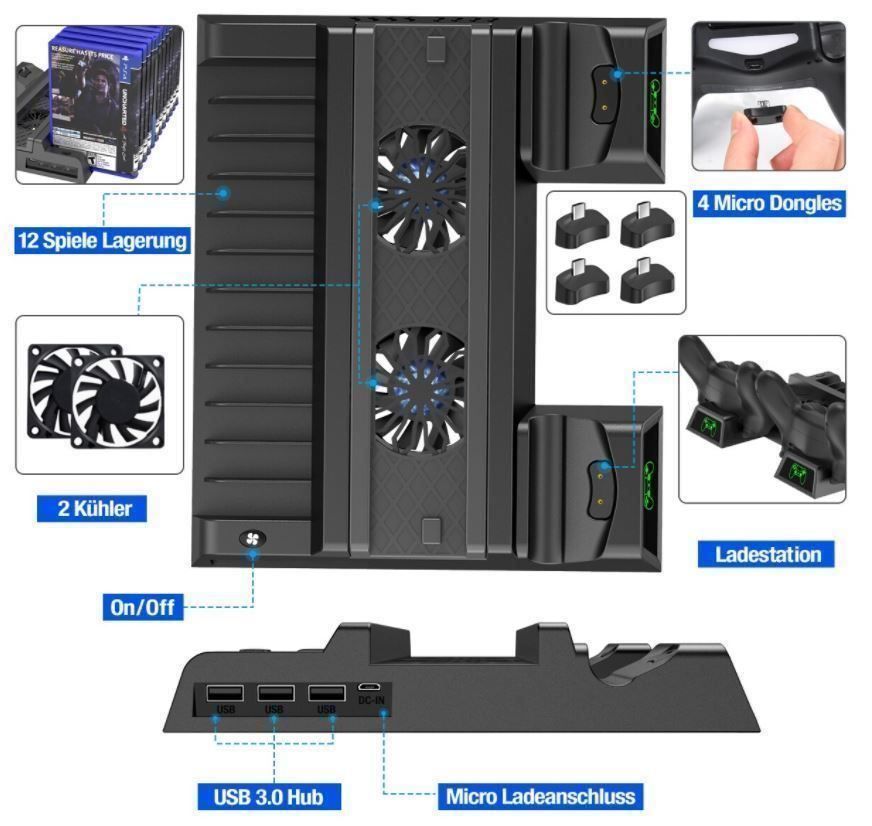 Console: PS4/PS4 Pro/PS4 Slim Vertikaler Kühlstän – Nuovo e nell'imballaggio originale da Unterägeri venduto da RmOnline 1
