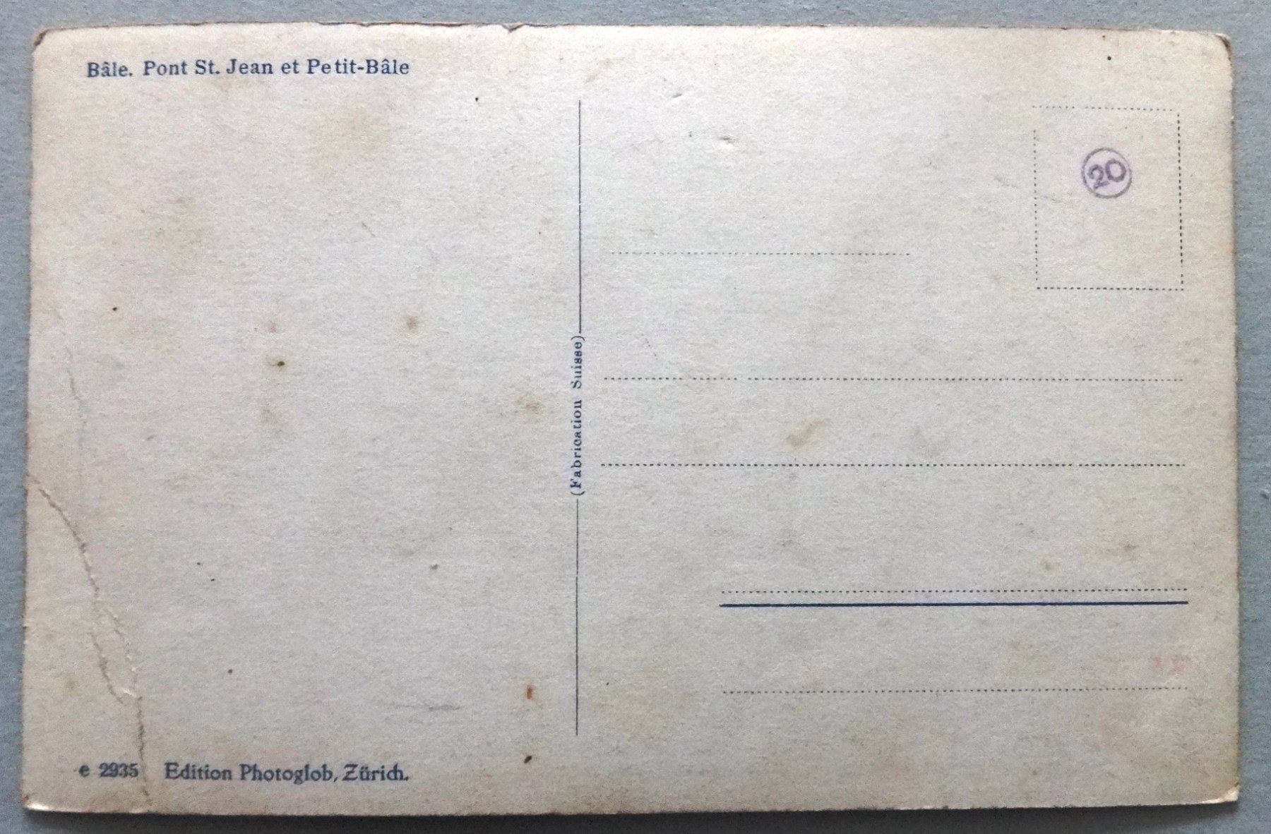 Cartes postales: Basel, Johanniterbrücke mit Kl. Basel – Défectueux à Fétigny par Billy2miny 1