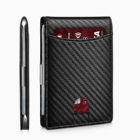 Carbon Brieftasche Geldklammer RFID-Kartenetui Portemonnaie