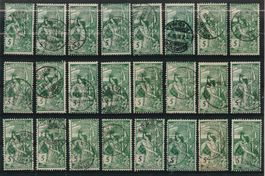gutes Lot mit 77 B  UPU 1900, gestempelt