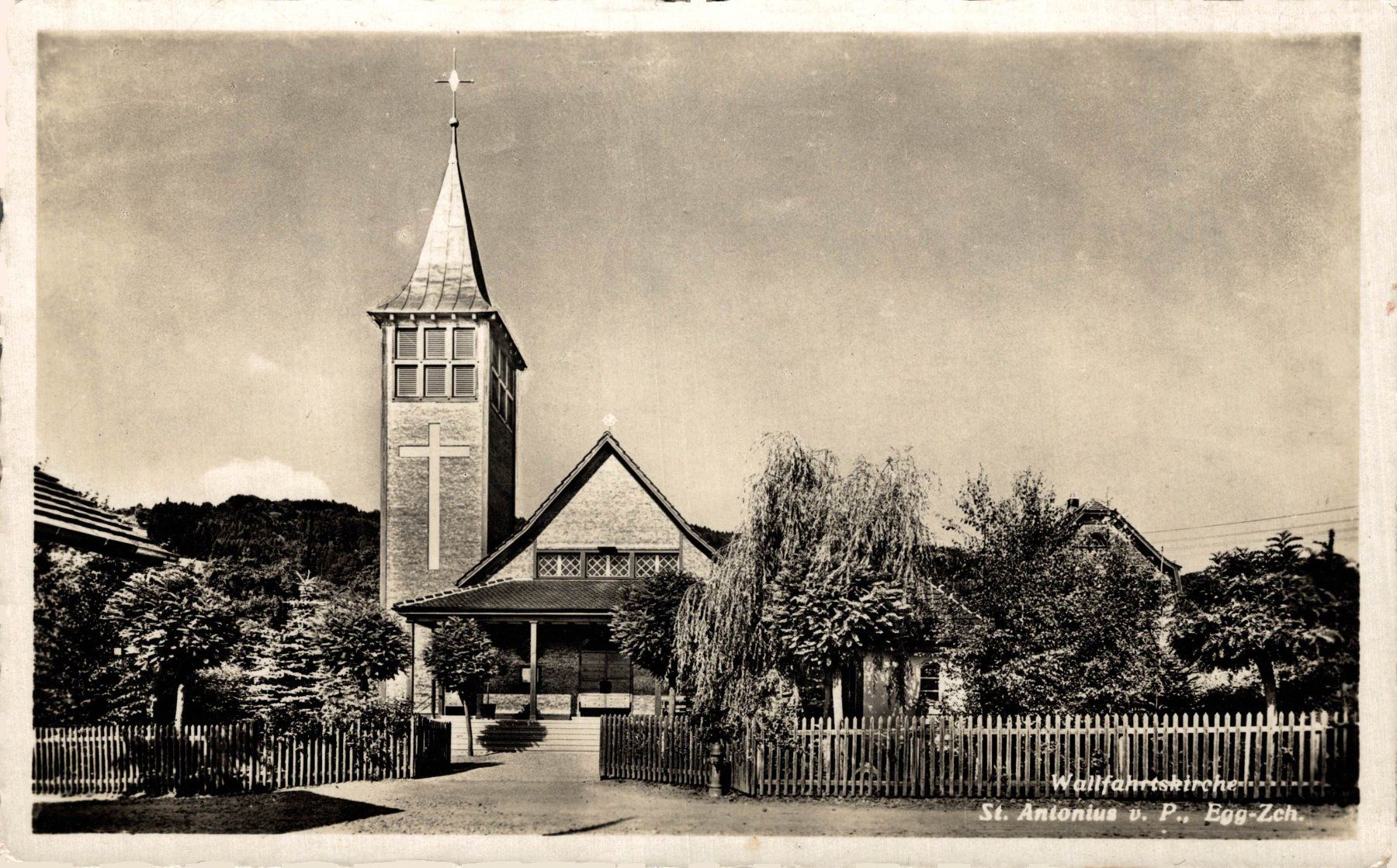 Ansichtskarten: Wohlfahrtskirche s. Antonius v. P., Egg - Zürich – Gebraucht aus Bronschhofen von Astore