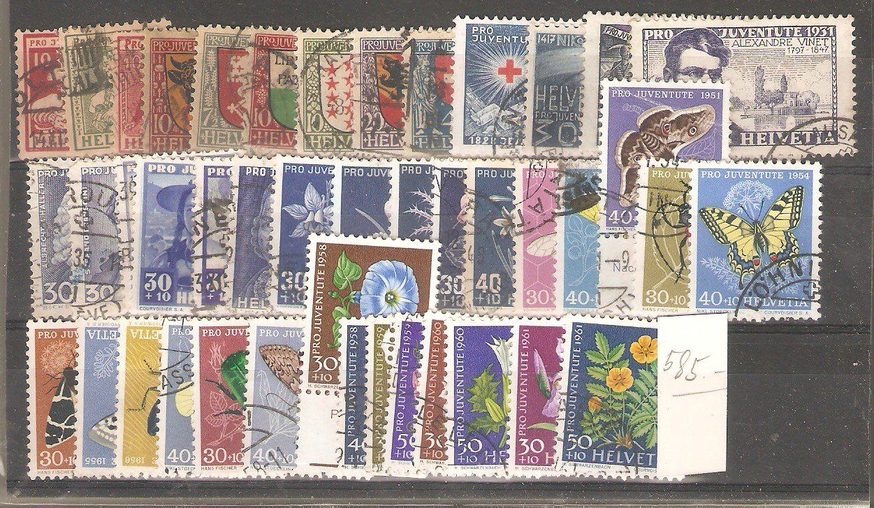 Tous les timbres: ca. 43 PJ gestempelt – D'occasion à Lausanne par Whorvath