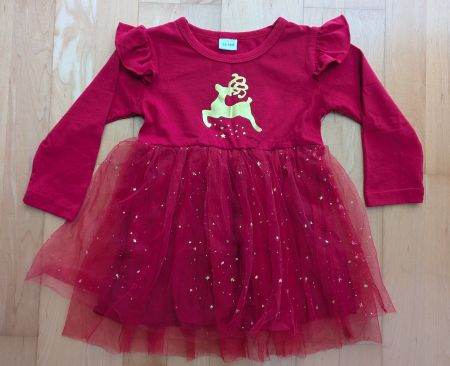 Weihnachten/Festliches Kleid, Rentier, Gr. 80 (12-18M)