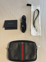 Gucci petit sac bandoulière Web Trademark cuir noir – neuf a